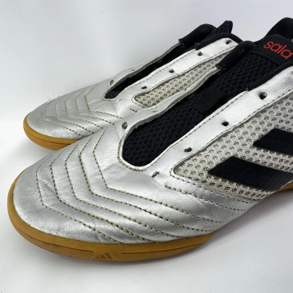 Adidas Predator 19.4 SALA Mens Sz US 4 Silver Black Indoor Soccer Shoes Sneakers